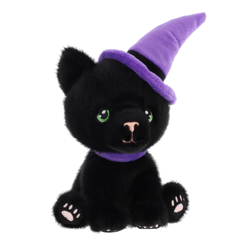 15cm Black Cat with Purple Witches Hat