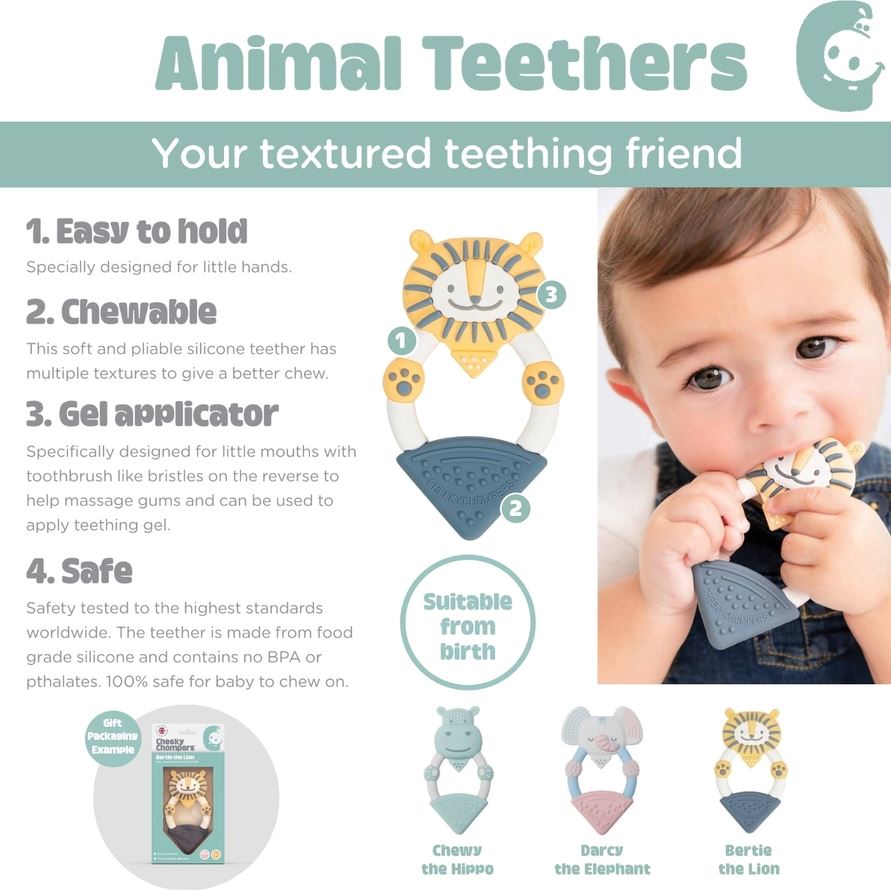 Darcy the Elephant Teether - Textured Baby Teether