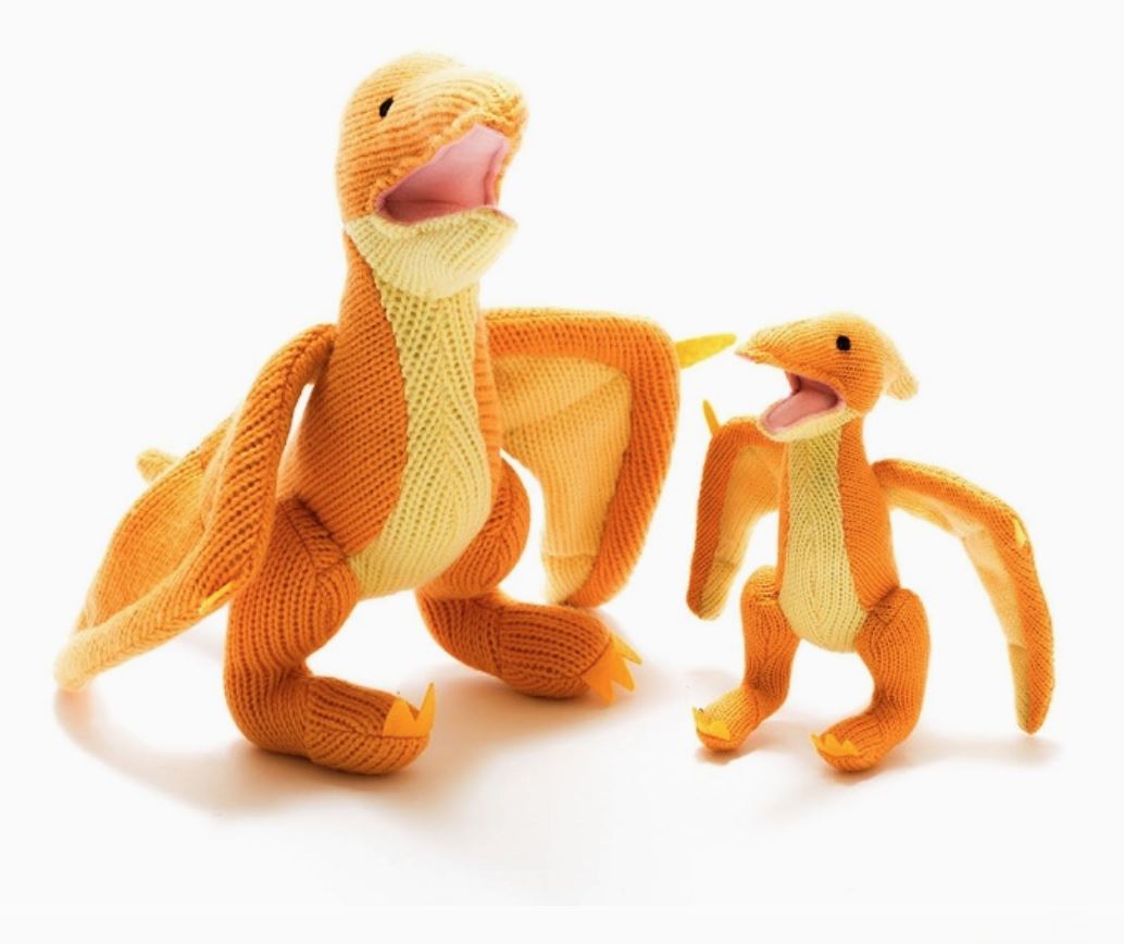 Knitted Pterodactyl Dinosaur Baby Rattle