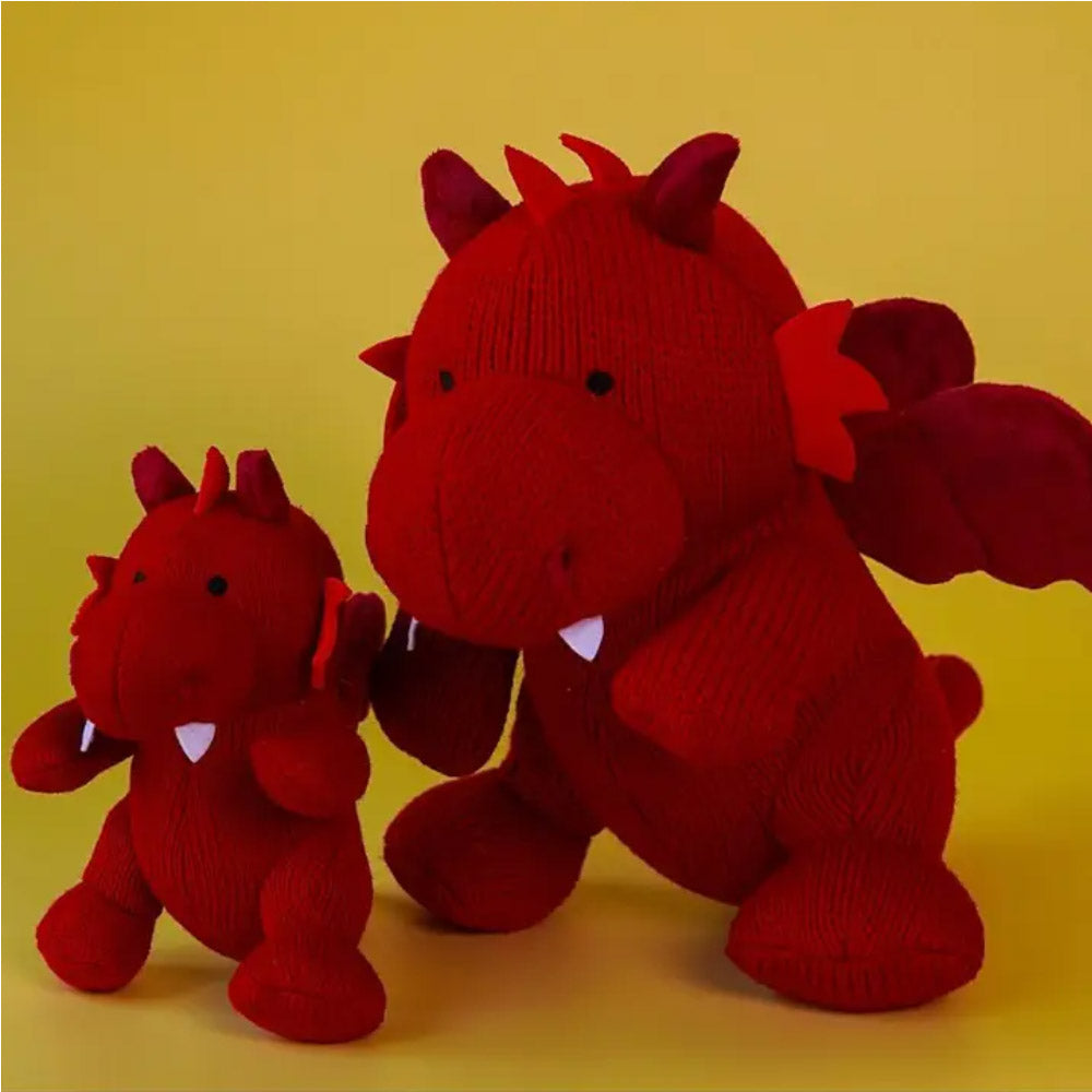 Knitted Red Dragon Baby Rattle