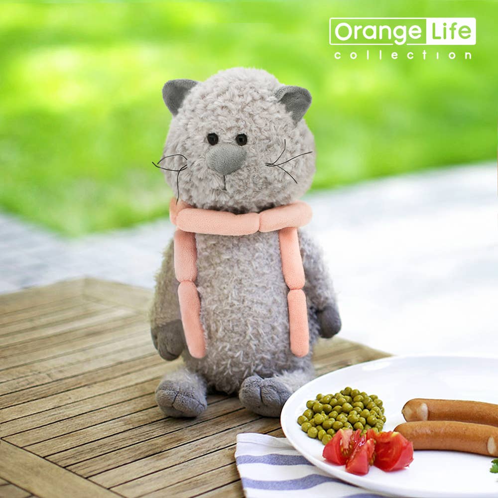 Buddy The Cat With Sausages Plush 25cm