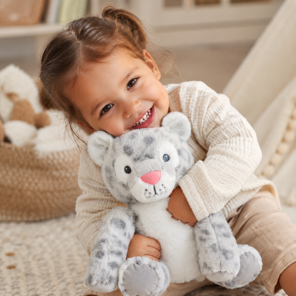 Keeleco Baby Snuggles Snow Leopard 25cm