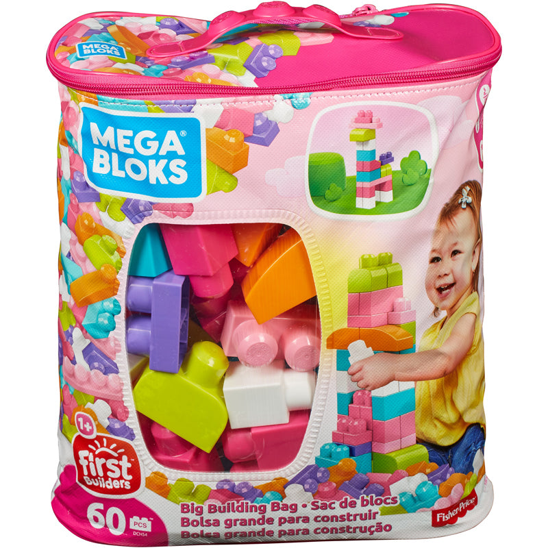 Mega Bloks Big Building Bag 60pcs Pink Bag – Love My Lot