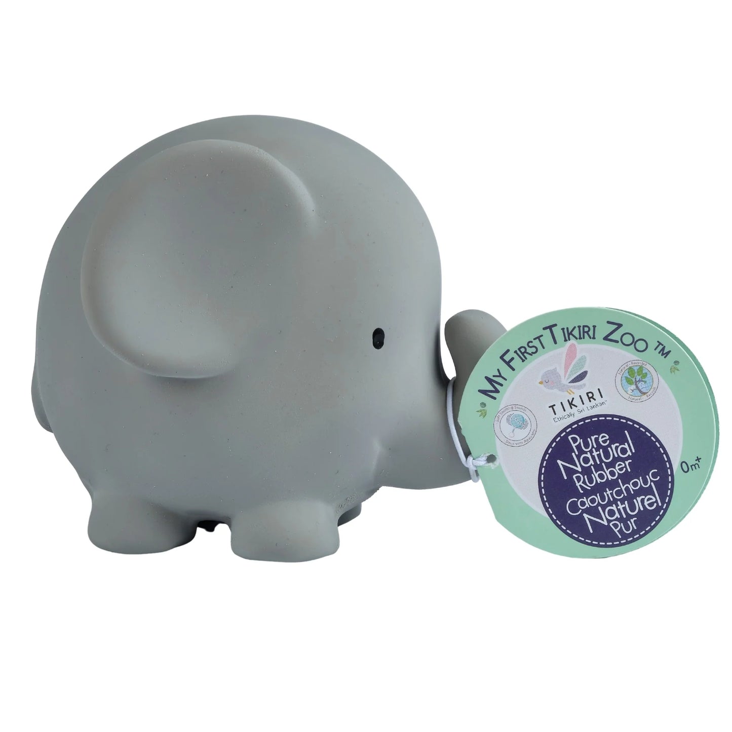 Elephant - Natural Rubber Baby Teether Rattle & Bath Toy