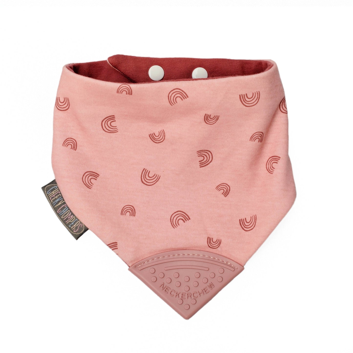 Neckerchew Teething Dribble Bib - Rainbow Rose