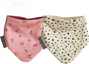 Neckerbib Dribble Bib Set - Leopard & rainbow