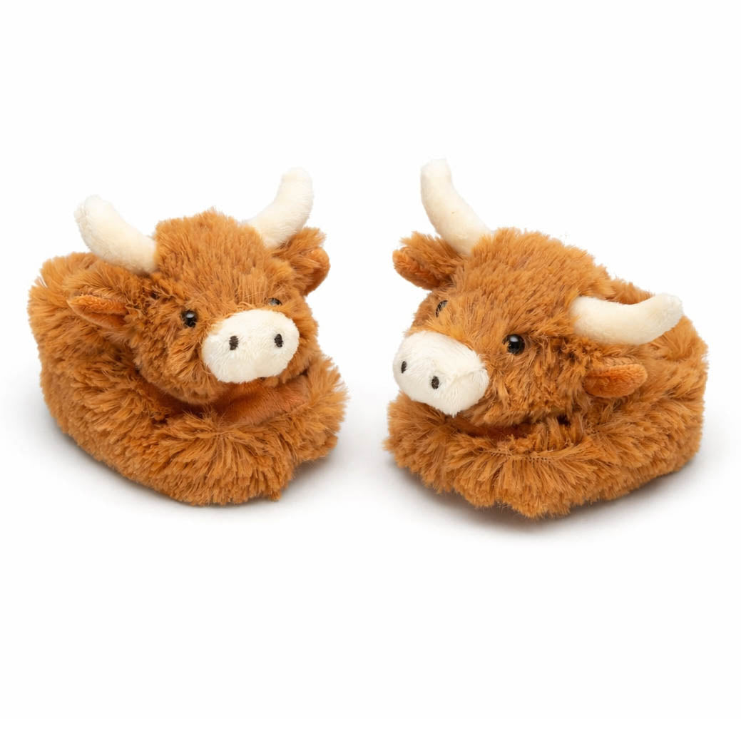 Horny Highland Cow Plush Baby Soft Slippers House Shoes