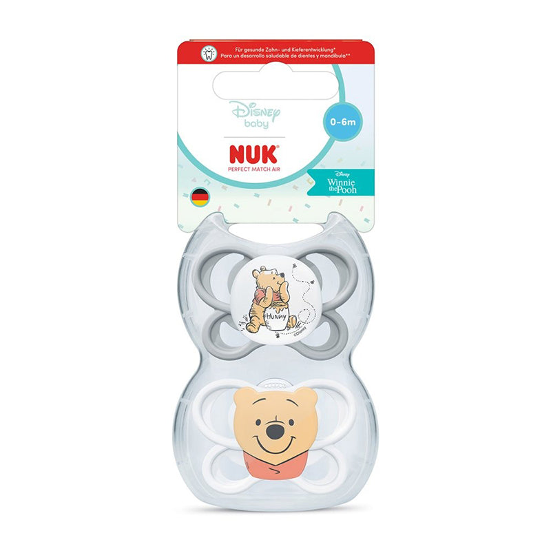 NUK Perfect Match Air Winnie The Pooh Soother 0-6m 2Pk