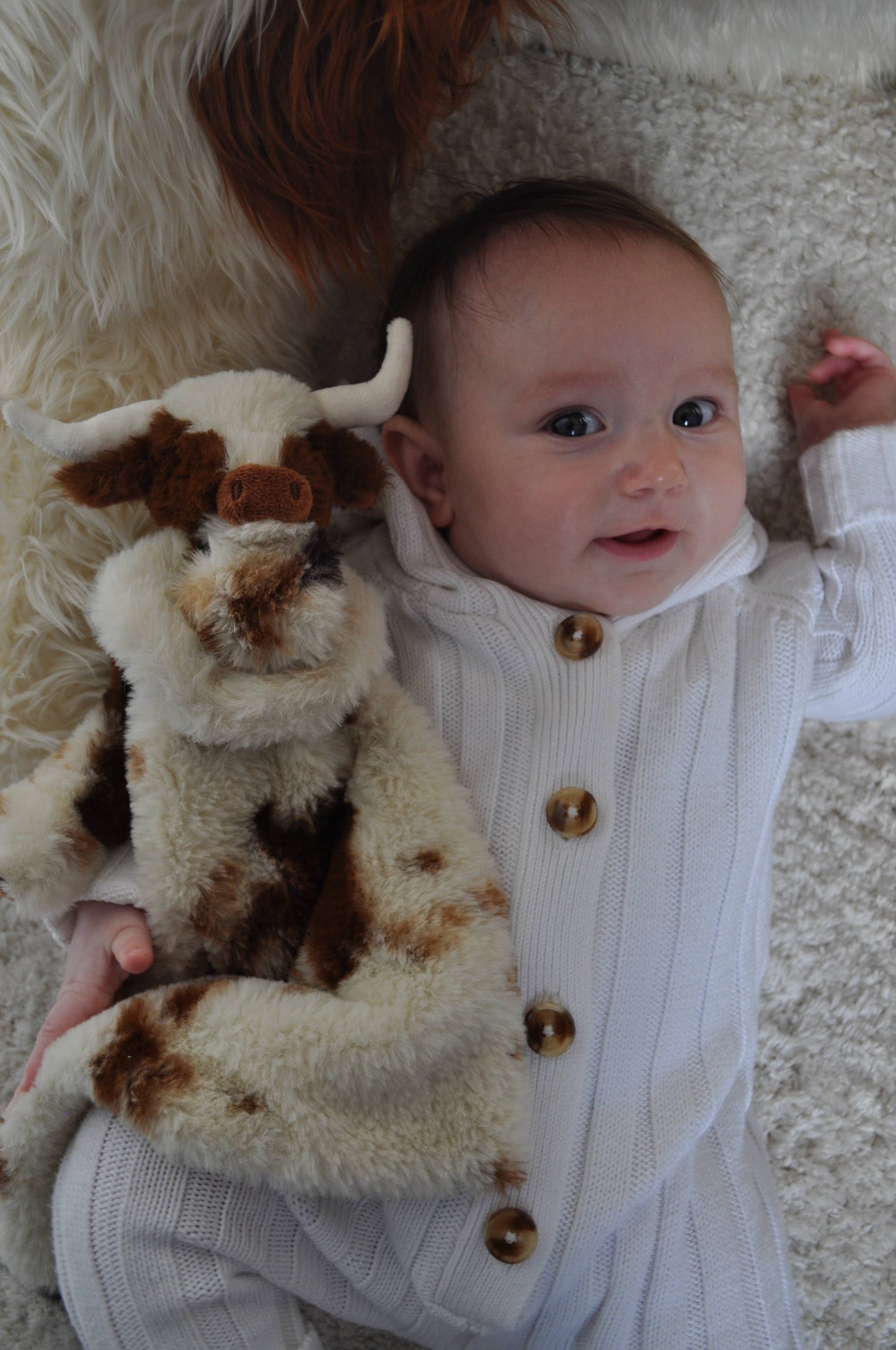 Texas Longhorn Baby Highland Cow Toy Soother Plush Comforter