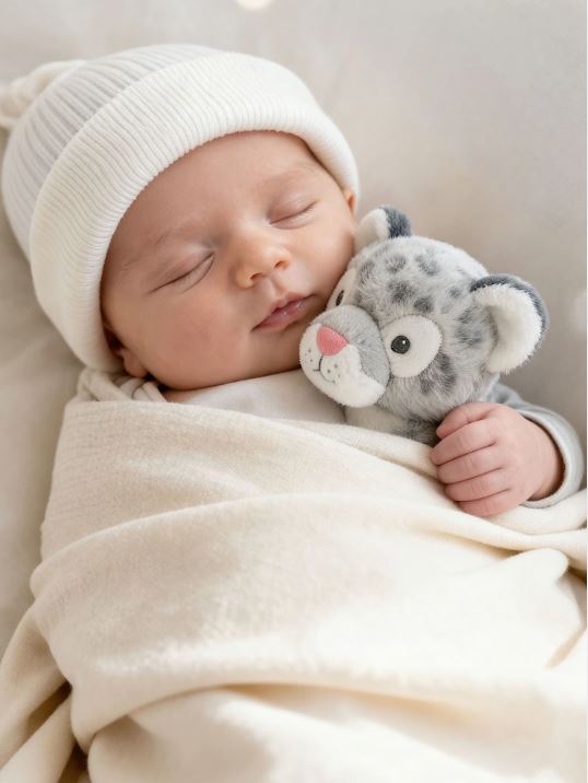 Keeleco Baby Snuggles Snow Leopard 14cm