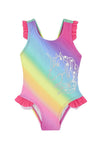 Rainbow Unicorn Frill Detail Swimsuit