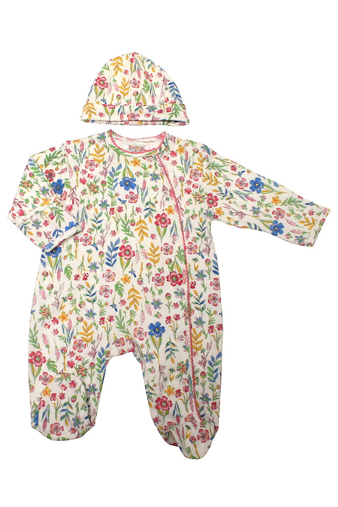 Floral Print All-In-One and Matching Hat