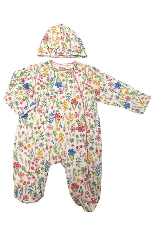 Floral Print All-In-One and Matching Hat
