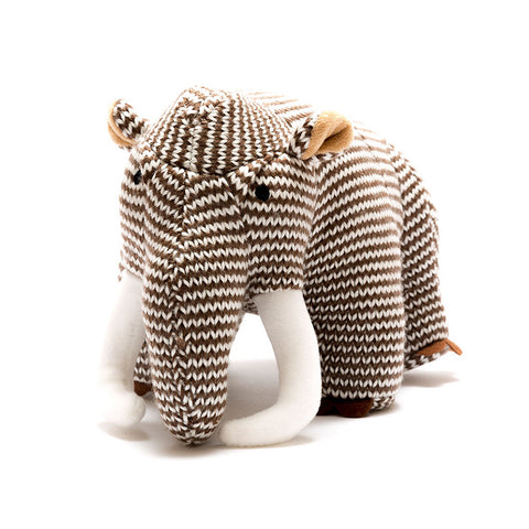 Brown Stripe Woolly Mammoth Knitted Dinosaur Toy