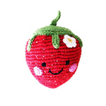 Crochet Cotton Friendly Strawberry Baby Rattle