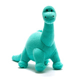 Medium Knitted Ice Blue Diplodocus Dinosaur Toy