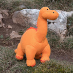 Large Orange Diplodocus Knitted Dinosaur Toy