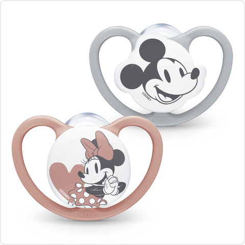 NUK Disney Space Soothers 6-18m Rose 2Pk