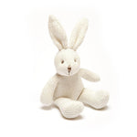 Small Knitted Organic Cotton White Bunny Baby Rattle
