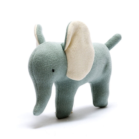 Small Teal Organic Cotton Elephant Toy