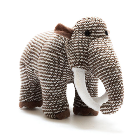 Small Woolly Mammoth Knitted Dinosaur Rattle