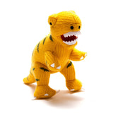 Small Yellow T Rex Knitted Dinosaur Rattle