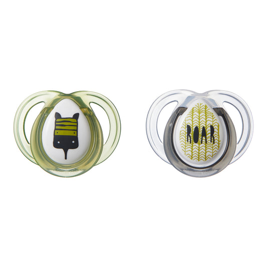 Tommee Tippee Closer to Nature Anytime Soother 0-6m 2Pk Green