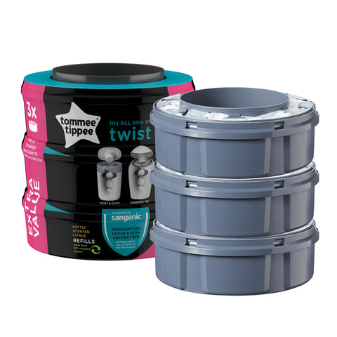 Tommee Tippee Sangenic Twist and Click Cassettes x 3